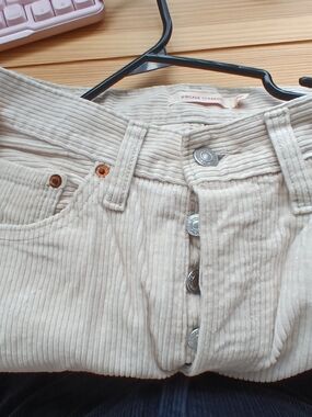 Levi's Cream Corduroy Boot Cut Jeans